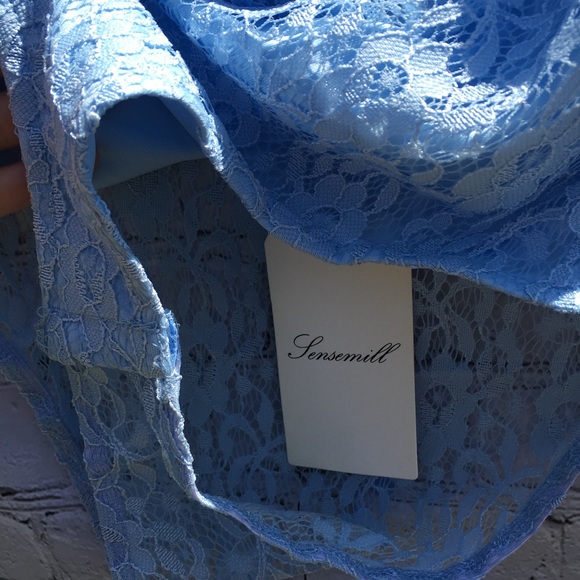 SENSEMILL Blue Floral Lace Ribbon Bodysuit NWT - Picture 7 of 7